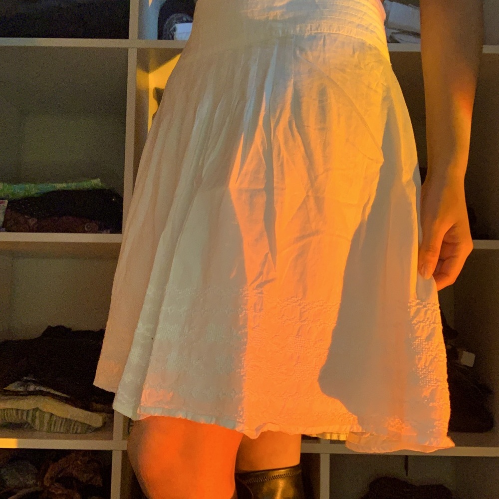 MIDI white Cotton skirt🤍
